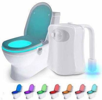 HANDCLAPPS 8 Colour LED Light Sensor Motion Activated Glow Bowl Light Up Sensing Toilet Seat Night Light Inside Bathroom Night Lamp