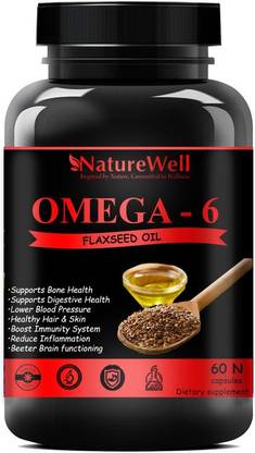 Naturewell Premium Flaxseed extract capsules Omega 6 - 60 capsules (Red)