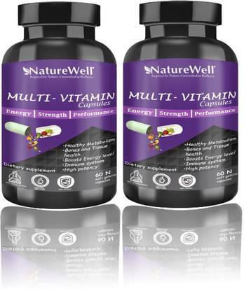 Naturewell Premium Multivitamin Capsule, for daily health, Nutrition (Purple)(120 capsules)