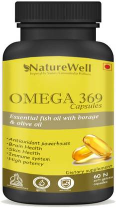 Naturewell Premium Omega 369 Fish Oil 1000mg Capsule for Men & for Women with Omega 3