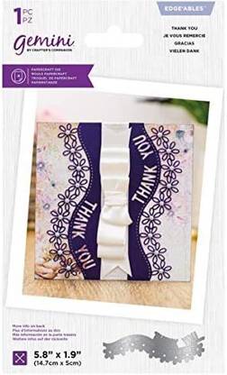 Crafter'S Companion Gemini-Metal Cutting Die-Curved Sentiment Edgeables-Thank You, Us:One Size