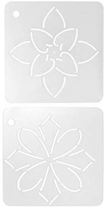 Monkeyjack 2 Pieces Plastic Flower Stencil Quilting Template Tool For Patchwork Painting Drawing