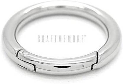 Craftmemore 1 1/2 Inch O Rings Snap Clip Spring Opening O-Ring Carabiner Keyring Round Clasp Buckle Purse Hardware 2 Pack Scos