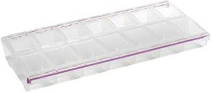 Apothecary Products Craft Mates Bead Organizer And Plastic Storage Containers For Crafts, Buttons, Pins And More, 14 Locking Compartments, 3