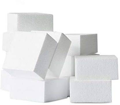 Matican Styrofoam Blocks, 12-Count Smooth Polystyrene Foam Blocks For Crafts, 4 X 4 X 2 Inches