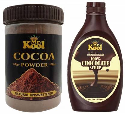Mr.Kool Cocoa Powder , Chocolate Syrup Combo Pack Of 2 (100 g , 200 g) Combo