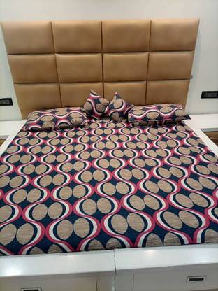 OPSAN Polycotton Double Fitted (Elastic) 250 TC Checkered Bedsheet