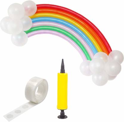 Prihit Rainbow Balloons Decoration Combo, Birthday Celebration Party Supplies