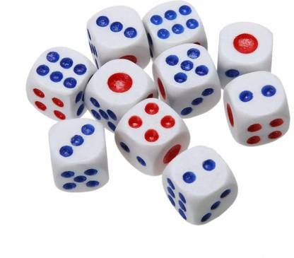 MON N MOL 10 Pcs Standard Plastic 10 mm Game White Dice Party & Fun Board Game