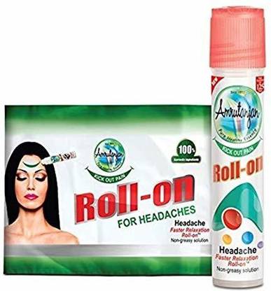 Amrutanjan Headache Faster Relaxation Roll on 10 ml pack of 2 Pc. Liquid