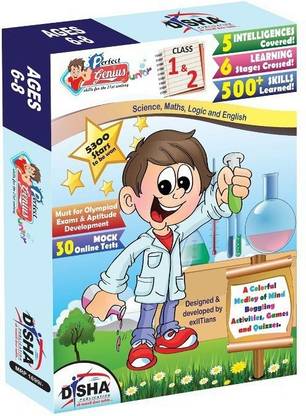 Perfect Genius Junior for Class 1 & 2 (Olympiads, Science, Maths, Evs, Logic and English) Ages 6 to 8 with 30 Online Practice Tests