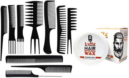 Lyffa Professional Strong Hold hair wax with Styling Hair combs Set