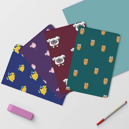 Papboo Set of four A5 Notebook Unruled 240 Pages