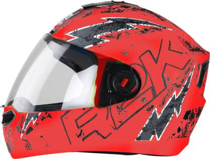 Steelbird SBA-1 R2K Live Full Face Graphic Helmet in Glossy Fluo Watermelon Grey Motorbike Helmet
