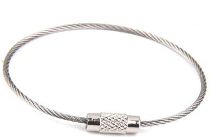 Techpugg 20pcs Wire Rope Key Ring Stainless Steel Pendant Circle EDC Tool 2mm Key Chain