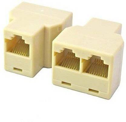 PAC RJ45 CAT5 6 Ethernet Cable LAN Port 1 to 2 Socket Splitter Connector Adapter (Pack 2) Wireless Ethernet Lan Adapter compatible with Mac