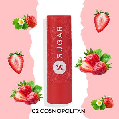 SUGAR Cosmetics Tipsy Lip Balm - Long Lasting Moisturization with Shea Butter and SPF Protection 02 Cosmopolitan
