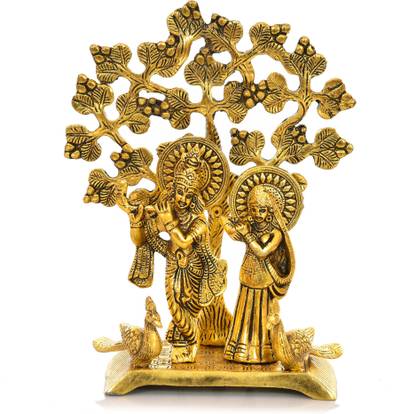 HOUZZPLUS Radha Krishna Standing Playing Flute Under Tree idol ,Radha Krishna Murti Decorative Showpiece  -  20 cm