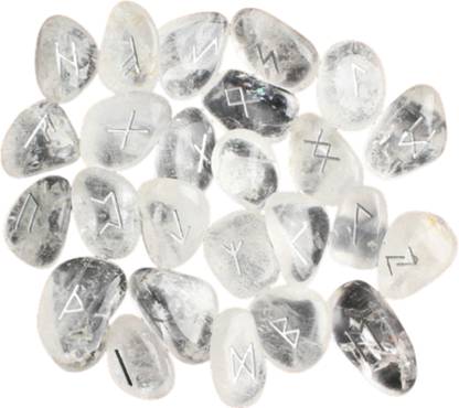 MARKA Clear-Quartz-Runes-Set Polished Asymmetrical Quartz, Crystal, Rock Stone