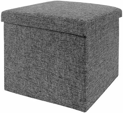Maison & Cuisine Portable & Foldable Storage Stool for Living Room 30x30x30 (726) Grey Living & Bedroom Stool
