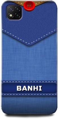 WallCraft Back Cover for POCO C3 BANHI NAME, B, LETTER, BLUE, JEANS, ALPHABET, DESIGN