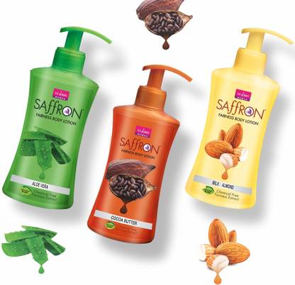 VI-JOHN Body Lotion Combo of 3 | 250 ml Each | For Men and Women | All Skin Types | Milk & Almond | Aloe Vera | Cocoa Butter