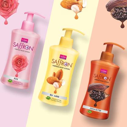 VI-JOHN Body Lotion Combo of 3 | 250 ml Each | For Men and Women | All Skin Types | Milk & Almond | Rose | Cocoa Butter