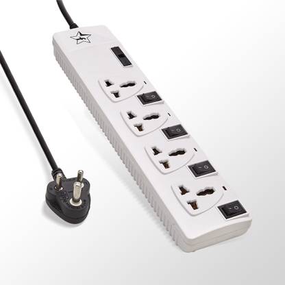 फ्लिपकार्ट स्मार्टबाय Extension Switch Board with 4 Sockets 4 Switches 4 सॉकेट सर्ज रक्षक