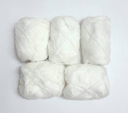 STATIONARY VILLA TOP_QUALITY_VERY_SOFT_3_PLY_KNITTING_ WOOL_WHITE (SET OF 5 )