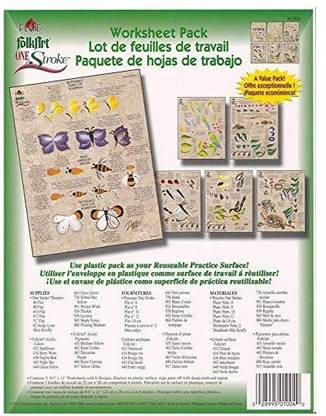 PLAID Donna Dewberry One Stroke Painting Instruction Reusable Teaching Paint Folk Art Double Sided Sheets Flowers Leaves Birds Critter Pack of 4