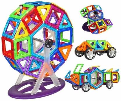 Vasoya Enterprise 52 PCS Mag Magical Magnetic Building Blocks 3D Magic Play Stacking Set for Brain Development Educational, Learning & Creativity Puzzle Game for Kids, (Multicolor)