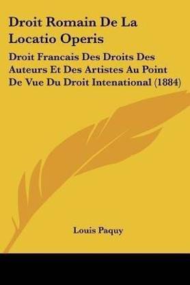 Droit Romain De La Locatio Operis