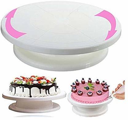 ultimate shopping network Non Slip Plastic Cake Server 360° Degree Non Slip Rotating Cake Turntable, Cake Decorating Stand, Cake Stand for Icing Plastic Cake Server