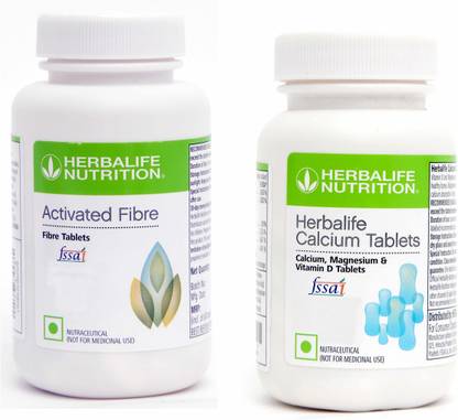HERBALIFE Activated Fiber Tablet With Calcium Tablets For Stronger Bones Combo Pack Nutrition Drink