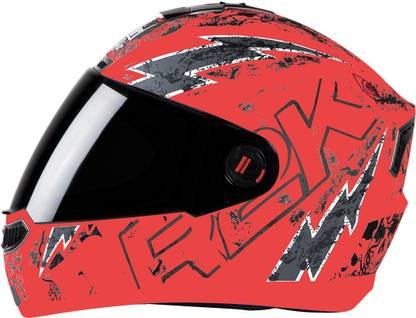 Steelbird SBA-1 R2K Live Full Face Graphic Helmet in Glossy Fluo Watermelon Grey Motorbike Helmet