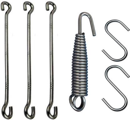 barakath Garden Jhula Swing Accessories- 1 Spring, 2 S Hooks, 3 Rod Hook 6