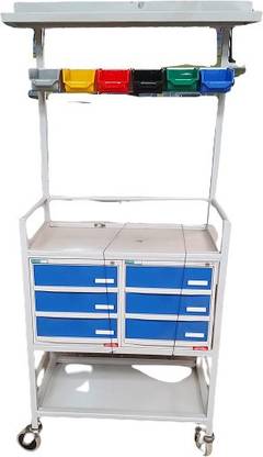 MAHABIR FURNITURE Iron Emergency Drug Trolley