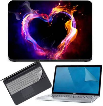 LIKEIT Laptop Printed stickers & Skin 3 in 1 Laptop Skin Pack with Screen Guard, Key Gurad Code S284 Combo Set