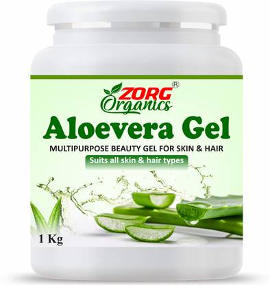 Zorg Organics Pure Natural Aloe Vera Gel (1000 Gram ) - Ideal for Skin Treatment, Face, Acne Scars, Hair Treatment