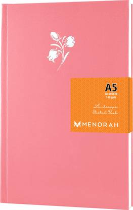 MENORAH A5 - Artist Sketchbook - A5- 140 Gsm - (58 Sheets / 116 Pages) - (Size -21.0 cm x 14.8 cm) Drawing Book - Ideal for Dry Mixed Media Mandala, Charcoal, Graphite, Pen Art, Soft Pastels, Technical Pen - Hard Bound- Completely Handmade- CASSATA Sketch book - (Cherry Pink - Orchid) - Portrait Sketch Pad