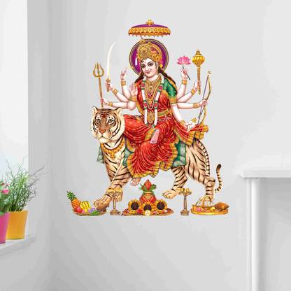 SUMAN ENTERPRISES 58 cm Durga maa Self Adhesive Sticker