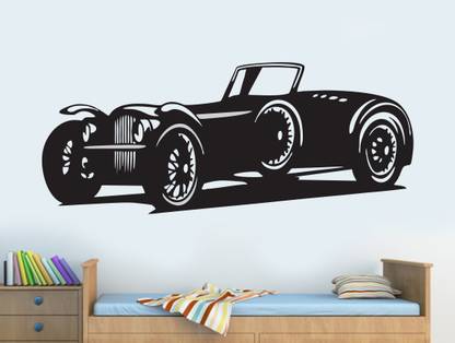 DivineDesigns 41 cm Retro Car Wall Sticker Self Adhesive Sticker