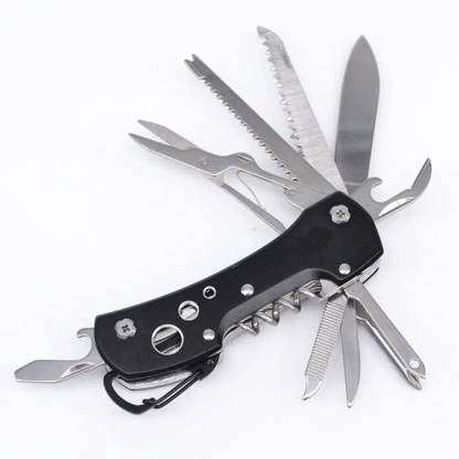 Bambble 12 IN 1 Multitools Swiss Knife Multi Functions Army Pocket Knife Camping Survival Tools 12 Function Multi Utility Swiss Knife