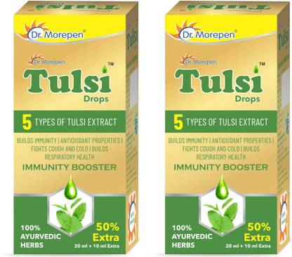 Dr. Morepen Tulsi Drop with Extract of 5 Rare Tulsi, Powerful Natural Immunity Booster, Cough & Cold Relief Drops