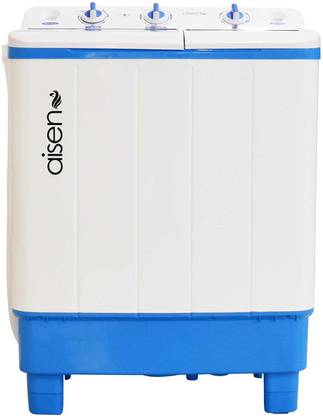 AISEN 7 kg Semi Automatic Top Load Washing Machine with In-built Heater White, Blue