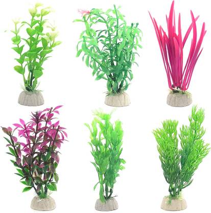Venus Aqua Aquarium Decoration Artificial Plant for Fish Tank DIY Craft Set of 6 pcs Aquarium Plant Anchor