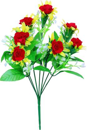 S-Biv Artificial Flower Bunch For vase And Home Decoration Multicolor Rose Artificial Flower