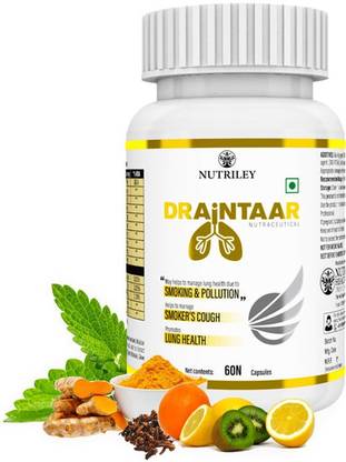 CRD Ayurveda Daintaar Lungs Health Detox Cleaner Anti-Smoking Capsules with Vitamin C (60 Caps)