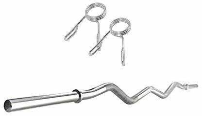 KORBAX Weight Lifting Rod, Gym Bar, Chrome Plated Steel Gym Rod, 4 Feet Curl Bar 19MM Weight Lifting Bar