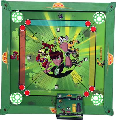 Toyzone Toy Zone 3D Ben 10 Superhero Carrom Board Plus Ludo Toy For Boys And Girls Kids 48 cm Carrom Board